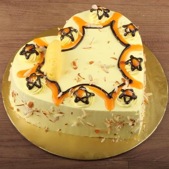 Heart Shape Rasmalai Cake