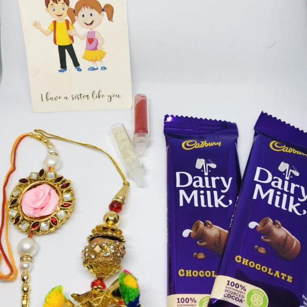 Colorful Bhaiya Bhabhi Rakhi with Chocolates set