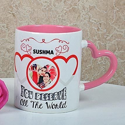 Lovely Designer Heart Handle Mug For Her